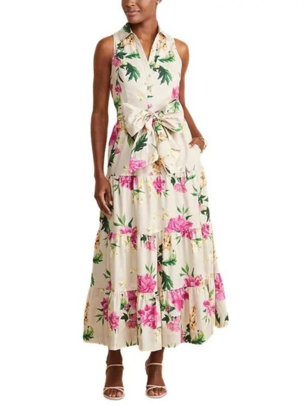 Vineyard Vines Kentucky Derby Tiered Maxi Dress - size 14